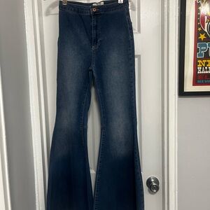 We The Free Free People High-Waist Dark Blue Flared Women’s Jeans